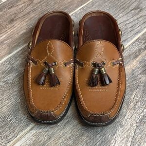 Women’s Mule Loafers With Tassels & Southwestern Details, Leather, Size 8